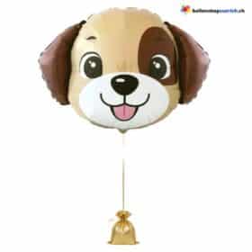 Hundekopf Luftballon Heliumballon Beige Braun Gesicht