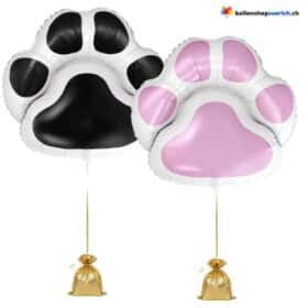 Hundepfote Ballon Schwarz oder Rosa