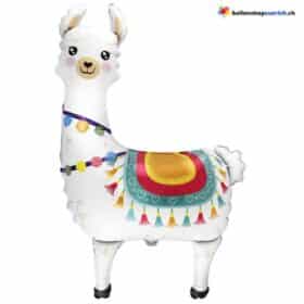Lama Folienballon Weiss Bunt