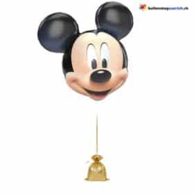 Mickey Mouse Gesicht Folienballon Schwarz Beige XL