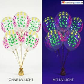 בלון לב ניאון זוהר UV שקוף