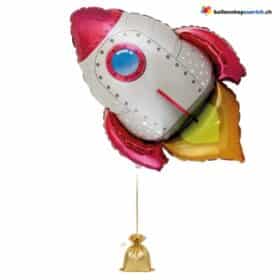 Rakete Ballon Rot Weiss Figur XL