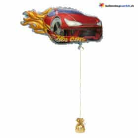 Rennwagen Auto Folienballon Rot Flammen