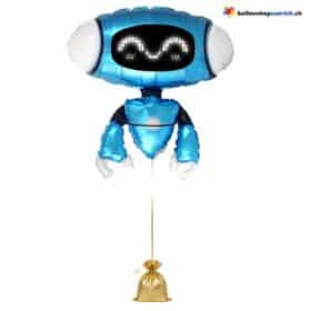 Roboter Luftballon Heliumballon Folie Blau Weltraum Space