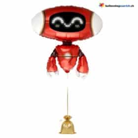 Roboter Luftballon Heliumballon Folie Rot Weltraum Space