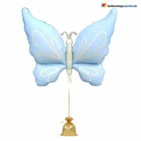 Schmetterling Ballon Pastellblau XL Folienballon