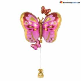 Schmetterling Ballon Pink Gold Herzen