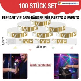 VIP Armbänder Weiss Gold 100 Stück