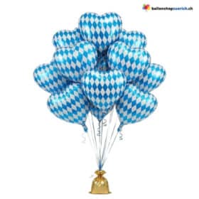 Bayern Rauten Herz Ballon Blau Weiss