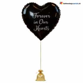 Gedenken Herz Ballon Schwarz