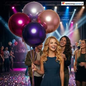 Pink Rosa Violett Lila Kugelballons Premium Bouquet 4-teilig
