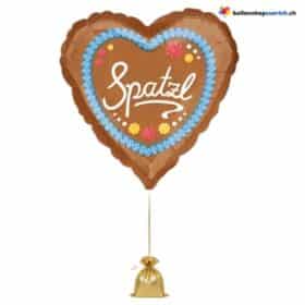 Spatzl Ballon Herz Lebkuchen-Optik Braun