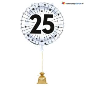 25 Geburtstag Jubiläum Folienballon Silber Schwarz