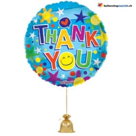 Dankeschön Thank You Folienballon Smiley Bunt
