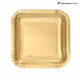 Einwegteller Gold Quadratisch 12-teilig