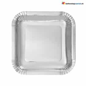 Einwegteller Silber quadratisch 23cm