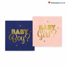 Gender Reveal Papier-Mittagesservietten Baby Boy Baby Girl 20-teilig