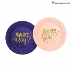 Gender Reveal Pappteller Baby Boy Baby Girl 8-teilig