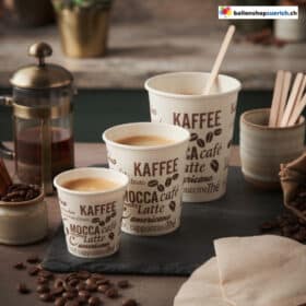 Kaffee Einwegbecher Papier Design 50 Stück