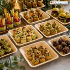 Palmblatt Teller Quadratisch Natur Exklusiv
