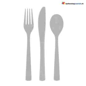 Plastikbesteck Silber wiederverwendbar 18-teilig