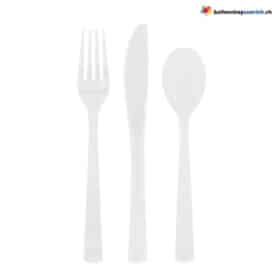 Plastikbesteck Weiss 18-teilig