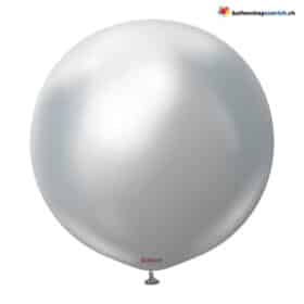 Riesenballon 90cm Runder XXXL Luftballon Chrom Silber