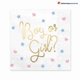 Servietten Gender Reveal Boy or Girl 20-teilig