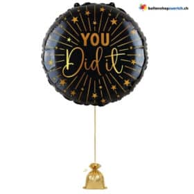You Did It Folienballon Schwarz Gold