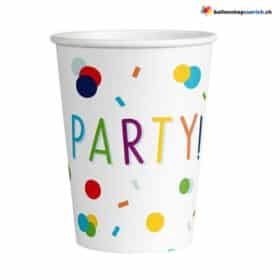 Bunte Party Einwegbecher 8 Stück