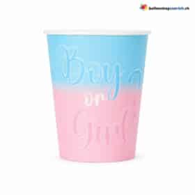 Gender Reveal Einwegbecher Boy or Girl