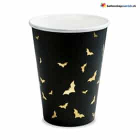 Halloween Einwegbecher Fledermaus Schwarz Gold