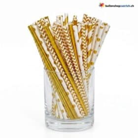 Strohhalme Gold Weiss Gemischt