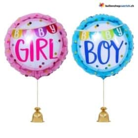 Globo de aluminio azul y rosa para bebé niño/niña, bienvenida a la fiesta del bebé