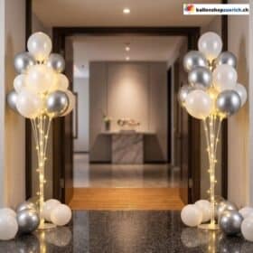 Ballonständer Weiss Transparent für 19 Ballons Party Dekoration