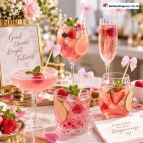 Cocktailspiesse Schleife Rosa