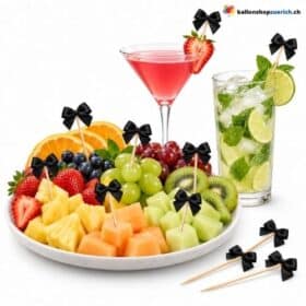 Cocktailspiesse Schleife Schwarz