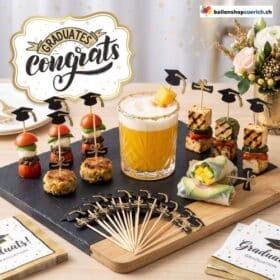 Fingerfood Spiesse Abschluss Schwarz Gold