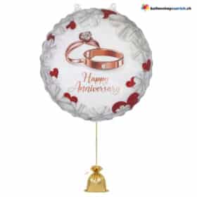 Happy Anniversary Folienballon Ringe Hochzeit Jahrestag