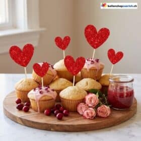 Herz Cake Topper Rot Glitzer