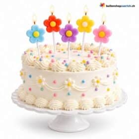 Kuchenkerzen Blumen Bunt Set