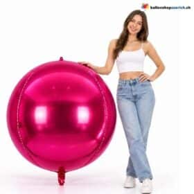 Riesenballon XXXL Rosarot Kugel Folienballon 120 cm