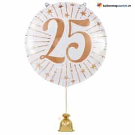 25. Geburtstag & Jubiläum Ballon Weiss Rosegold Milestones XL