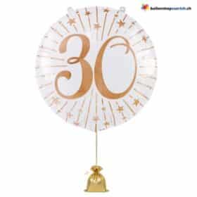 30. Geburtstag & Jubiläum Ballon Weiss Rosegold Milestones XL