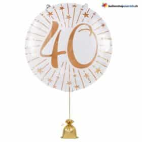 40. Geburtstag & Jubiläum Ballon Weiss Rosegold Milestones XL