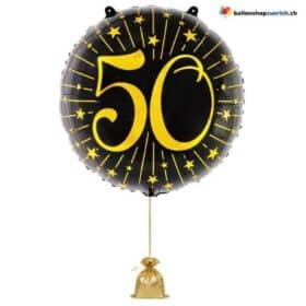 50. Geburtstag & Jubiläum Ballon Schwarz Gold Milestones XL