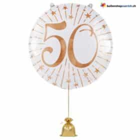 50. Geburtstag & Jubiläum Ballon Weiss Rosegold Milestones XL