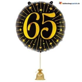 65. Geburtstag & Jubiläum Ballon Schwarz Gold Milestones XL