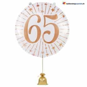 65. Geburtstag & Jubiläum Ballon Weiss Rosegold Milestones XL
