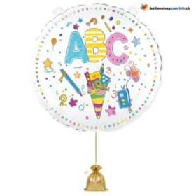 Balão metalizado ABC para o primeiro dia de aula, colorido.